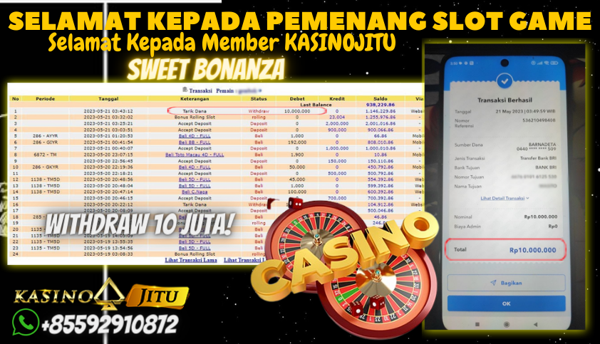 Bukti JP Slot Pragmatic Play KasinoJitu - Sweet Bonanza