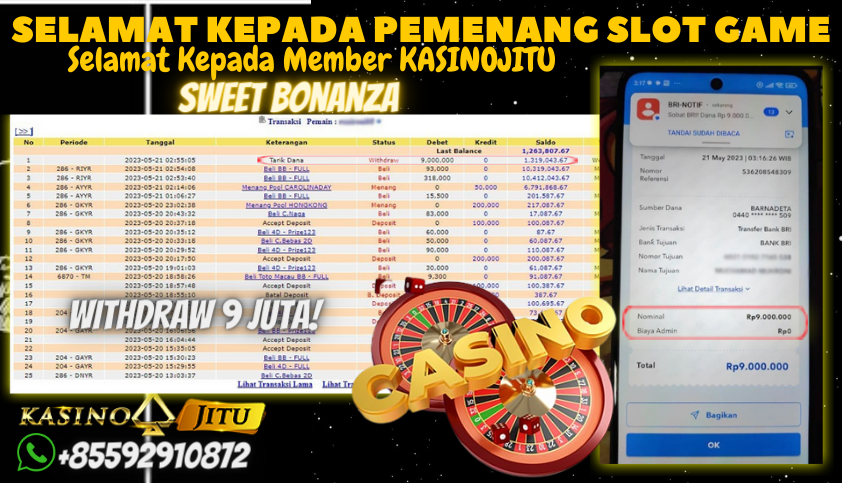 Bukti JP Slot Pragmatic Play KasinoJitu - Sweet Bonanza